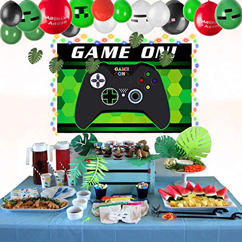 Video Game Party Supplies Decorations, Backdrop For Kids Boys Photo Background With String Light Strap Kit On Gamer Of Birthday Level Theme Party Decor Up #TOP2