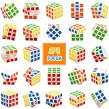 24 Stück Mini Zauberwürfel, 3x3 Puzzle Würfel Set mit weißer Basis (3 cm), Stressabbau Spielzeug, Geburtstagsgeschenk Kinder, Partygeschenke, Ostergeschenk, Weihnachtsfüller für Jungen und Mädchen