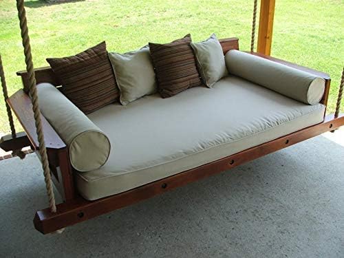 Solid Wood 2 Seater Rope Swing Chair | Wooden Hammock Swing Sofa with Rope & Complete Accessories for Living Room, Indoor, Outdoor, Balcony & Garden | House Big Swings Jhula | Natural Brown