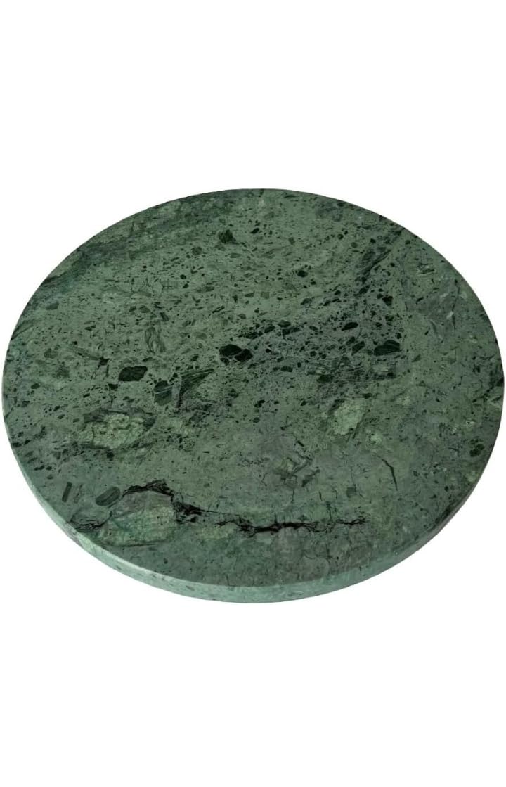 CHITRAKSHI Green Marble Chakla, Traditional Indian Rolling Board for Roti and Chapati Making, Smooth Polished Finish, 9 Inch Round-picture-31