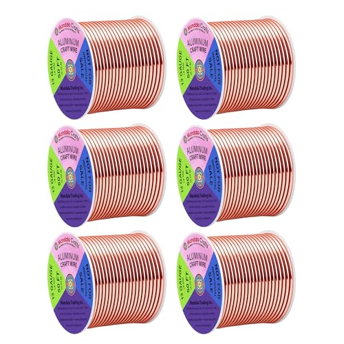 Image of Mandala Crafts 13 Gauge Rose Gold Tone Combo Anodized Aluminum Craft Wire | 300 FT, Colored, Flexible, Bendable for Bonsai Armature Sculpting Wire Wrapping Jewelry Making, Weather & Tarnish Resistant