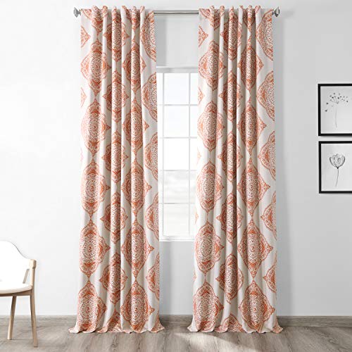 HPD Half Price Drapes Printed Room Darkening Curtains 50 X 108 (1 Panel), BOCH-KC27-108, Henna, W 50" x L 108" (1 Panels)