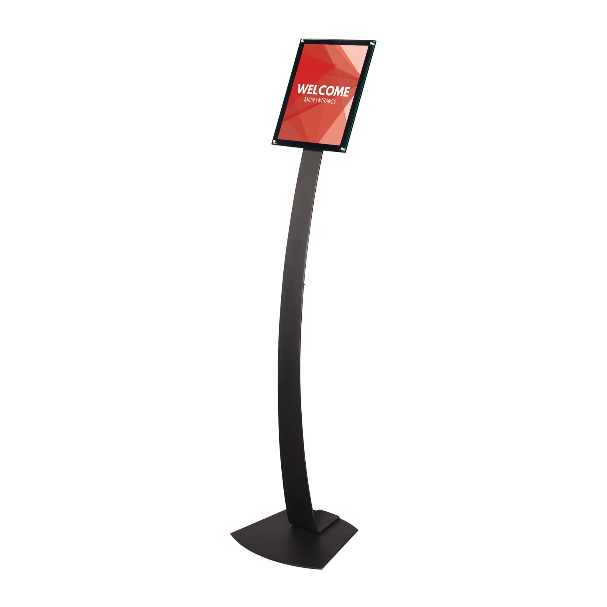 Deflecto Contemporary A4 Floor Sign Holder - Black - Adjustable Portrait & Landscape Display