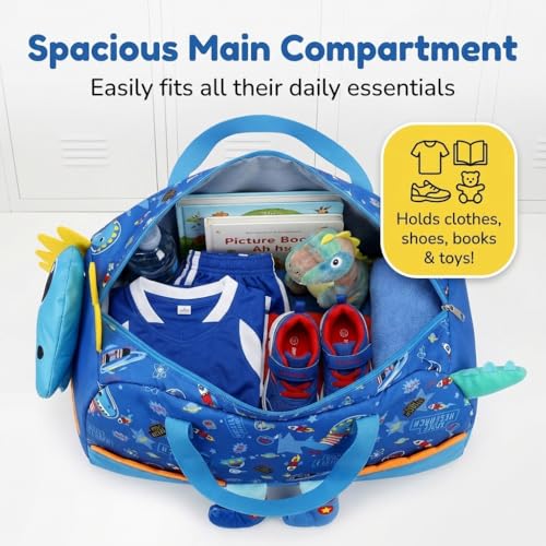 Image of Kids 3D Print Duffel Bag - Boys Travel, School & Sports Bag (Dinosaur)