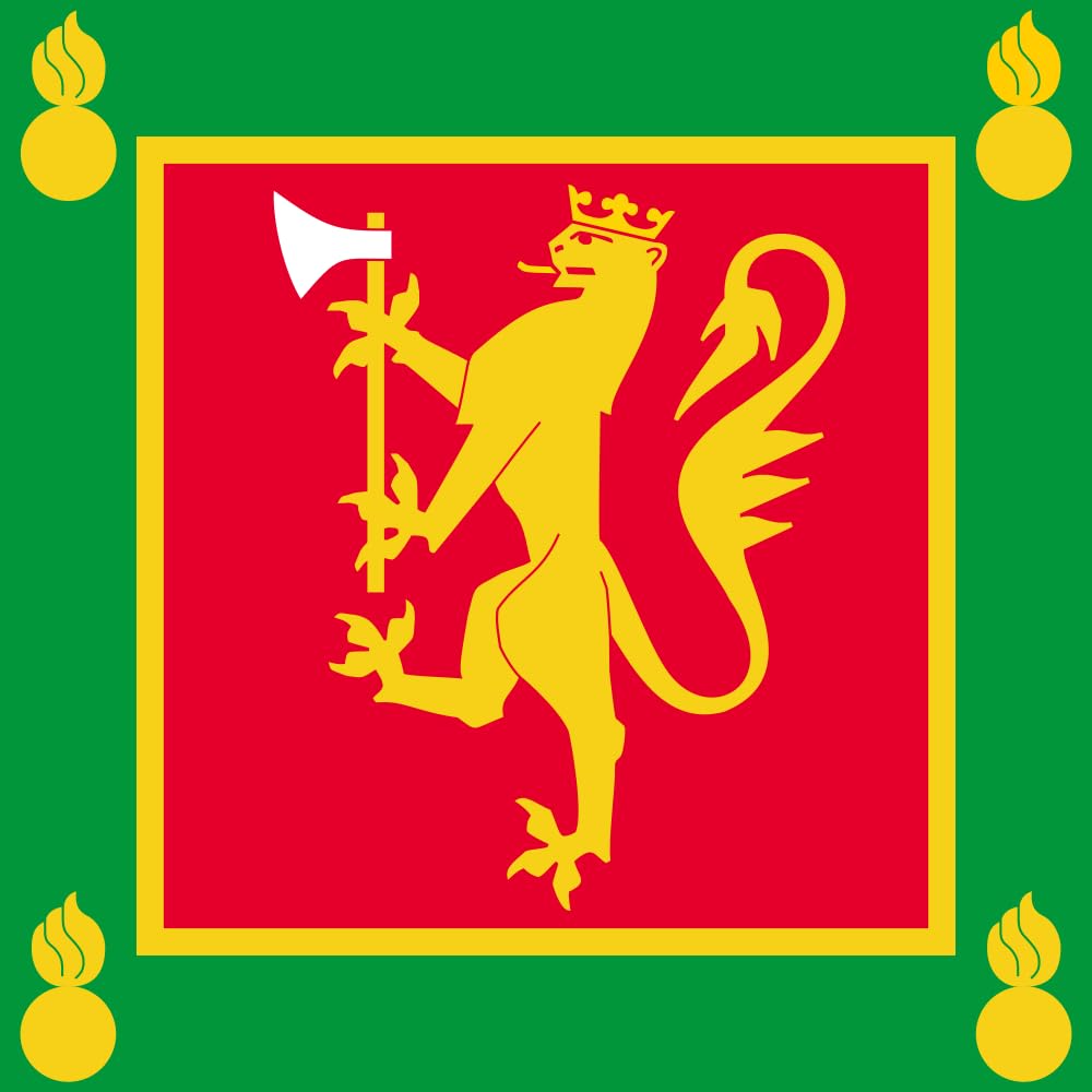 Drapeau artillerie norvégienne large standard pavillon militaire Norvège