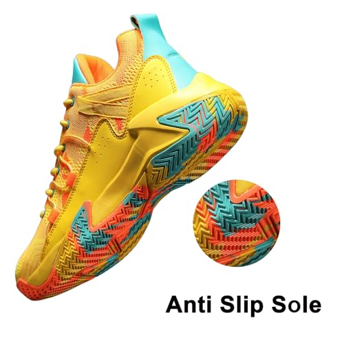 SANEARDE Mens Basketball Shoes High Top Breathable Non Slip Outdoor Sneakers Cushioning Workout Shoes for Fitness4