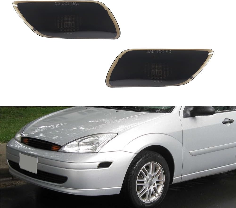 For 2000 2001 2002 2003 2004 Ford Focus side Bumper marker light housings Amber Lens