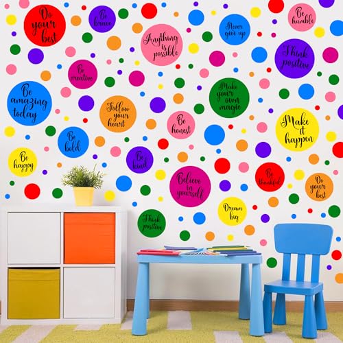 Polka Dot Wall Decals Colorful Boho Decals Rainbow Stickers(Multicolor)