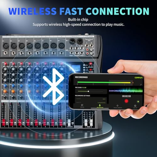 image for Depusheng DX8 Professional Mixer Sound Board Console 8 Channel Desk Sy