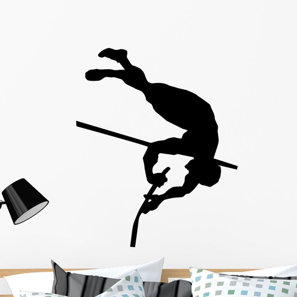 Wallmonkeys WM202071 High Jump Track and Field Silhouette Wall Decal Peel and Stick Graphic (36 in H x 25 in W)