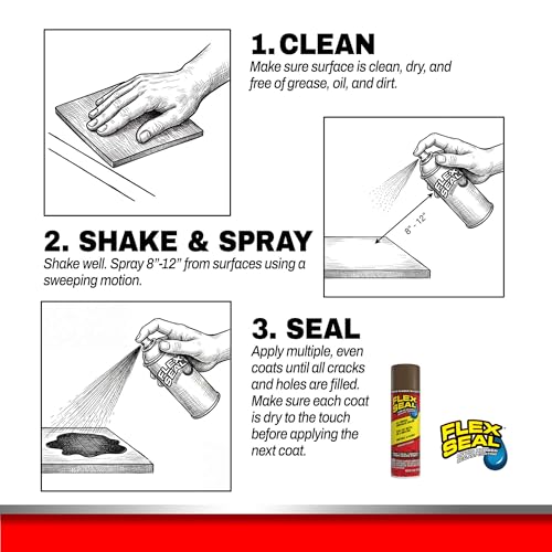 Image of Flex Seal, 14 oz, Brown, Stop Leaks Instantly, Waterproof Rubber Spray On Sealant Coating, Perfect for Gutters, Wood, RV, Campers, Roof Repair, Skylights, Windows, and More