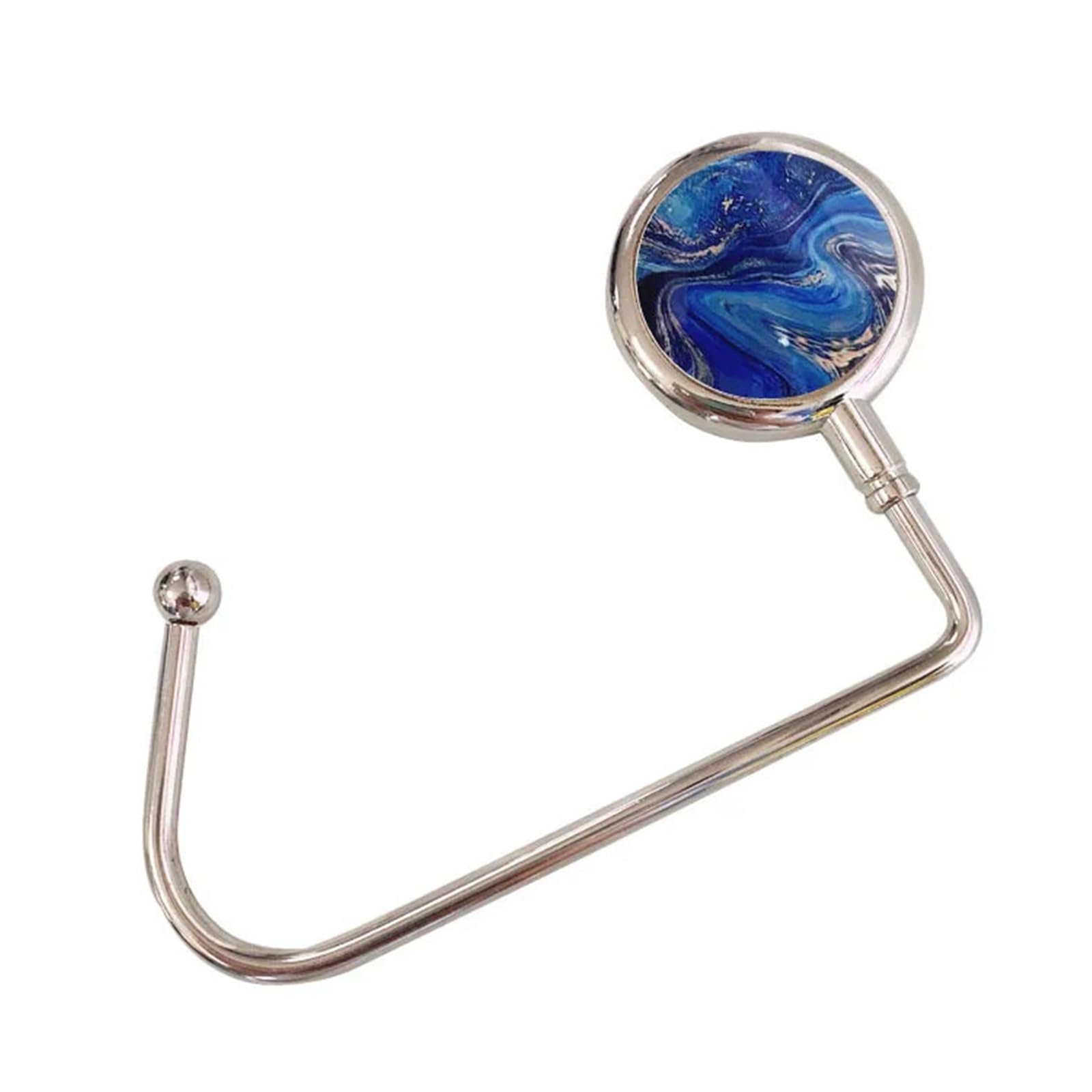DUEXIOLY Bag Hooks for Table Hanger Hook Ceramic Marble Desktop Bag Organizer Hooks Foldable Umbrella for Storage(Blue)