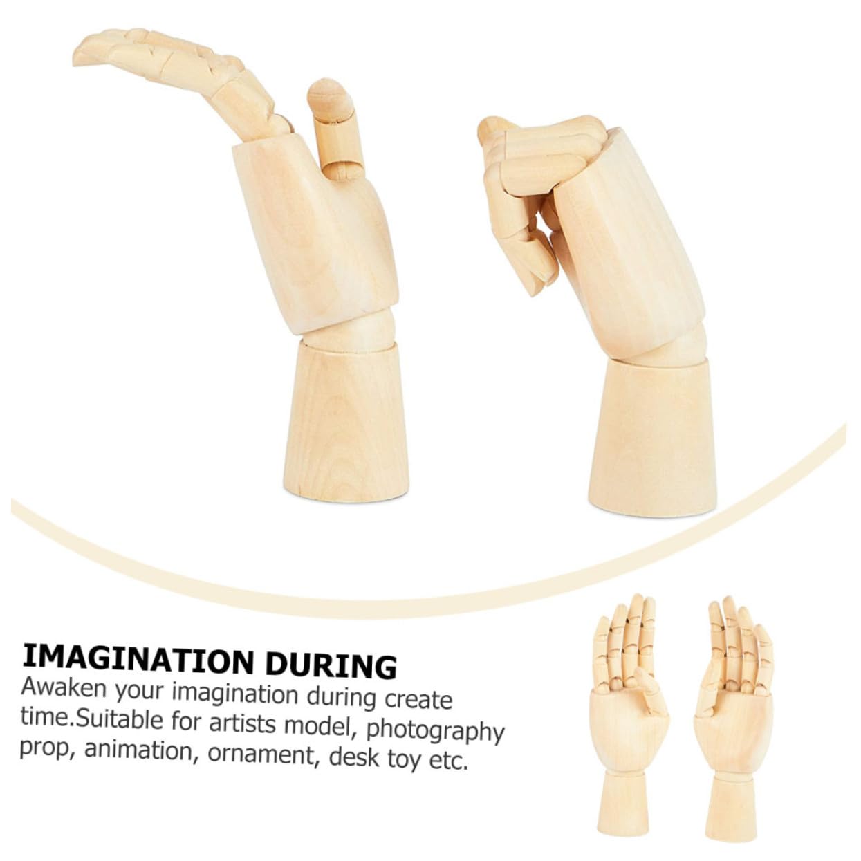Modèle Articulé en Mobile de Main Articulation Bois , 2 Pièces , Mannequin