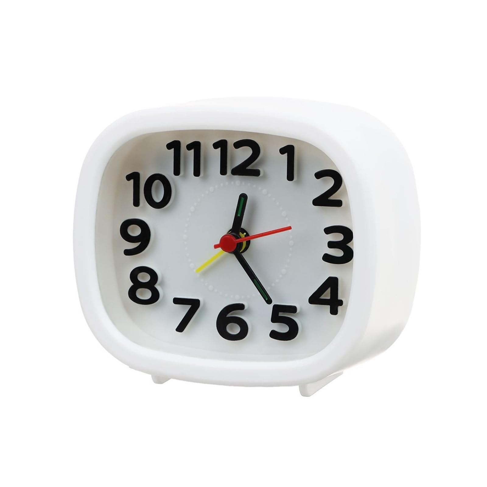 BMKGODN alarm clock， Bedrooms Bedside Table Office Home Decor Quartz Battery Operated Clocks Alarm for(White)