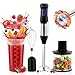 Focenat 4-in-1 Stabmixer Edelstahl, 1000W Pürierstab mit 5 Geschwindigkeiten und Turbo-Modi, Schneebesen, 500ml Lebensmittelhacker & 700ml Messbecher, Hand Blender für Babynahrung, Suppen, Smoothies