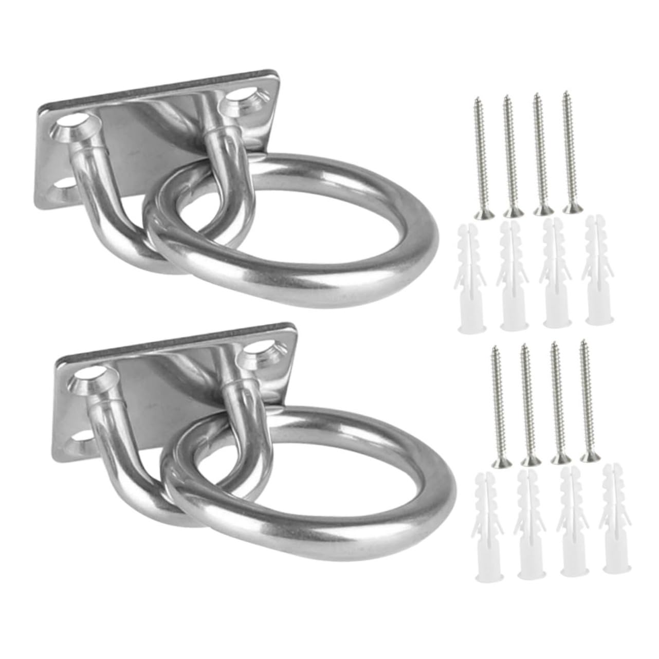ibasenice 2pcs Pad Eye Plates Stainless Steel Ceiling Hooks Heavy Duty Eye Bolts for Swing