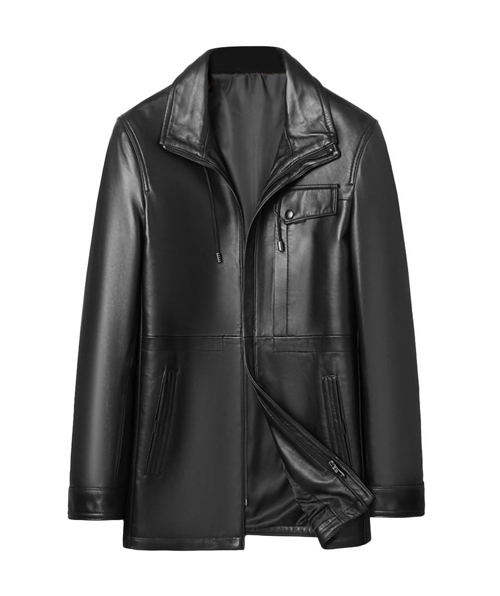 Amazon | [Lincy] レザーコート メンズ 本革 通勤 レザージャケット 革