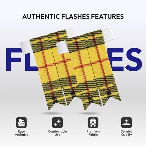 Image of Scottish Tartan Kilt Flashes with Elastic Adjusters