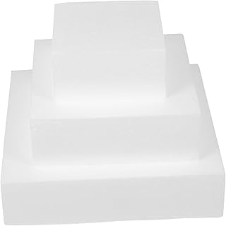 ARTSEWPLY 3pcs Reusable Cubic Foams Cake Model Lightweight Fake Cake for Wedding Decoration DIY Crafts and Baking Practice Height Includes
