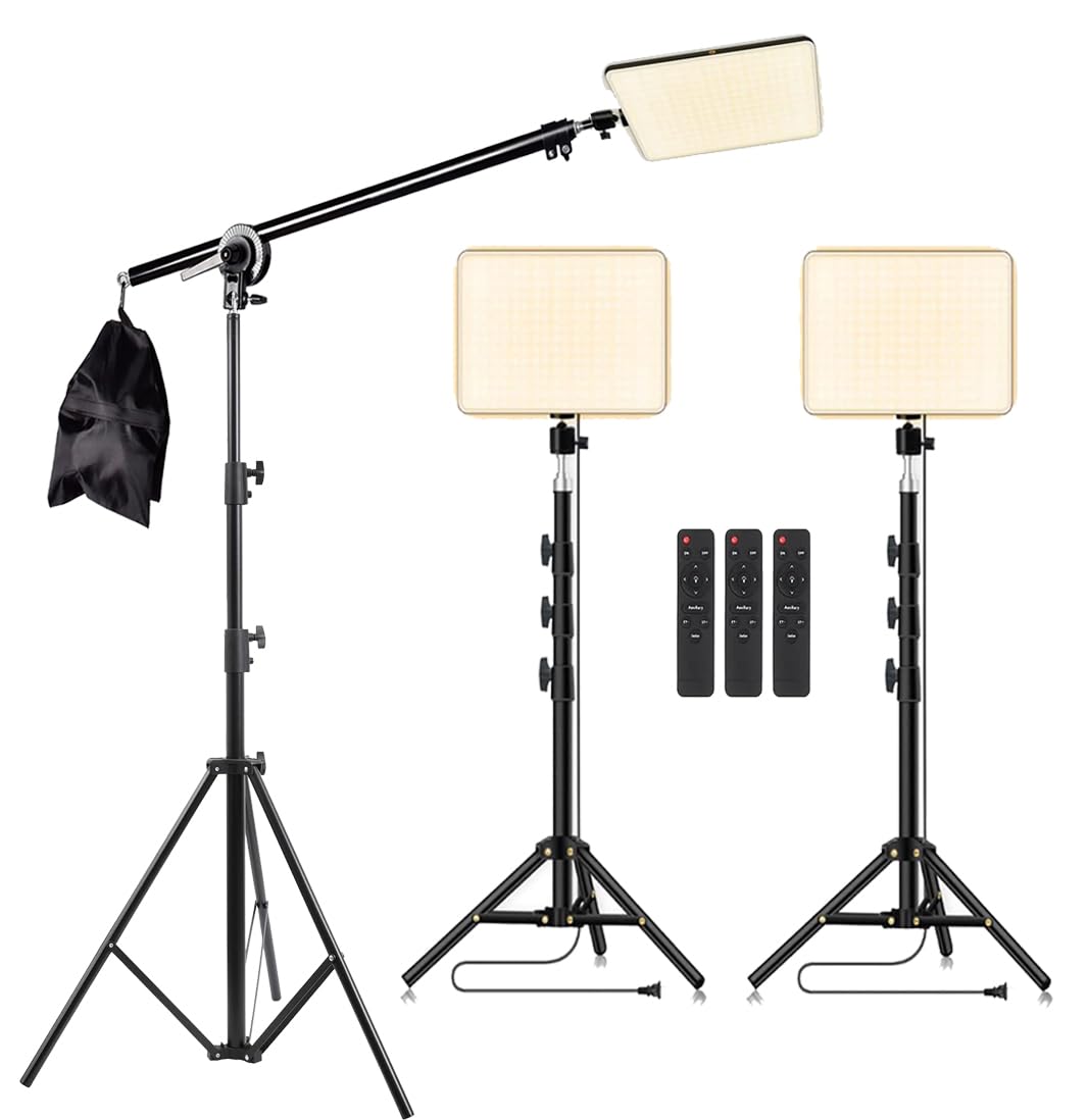 Buy GIFTMAX LED Panel Video Light Kit with Boom Arm for YouTube Video