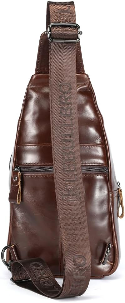 Sling Bag for Men Genuine Leather Chest Bag Crossbody Backpack Travel Hiking Outdoor Sports - Image 9