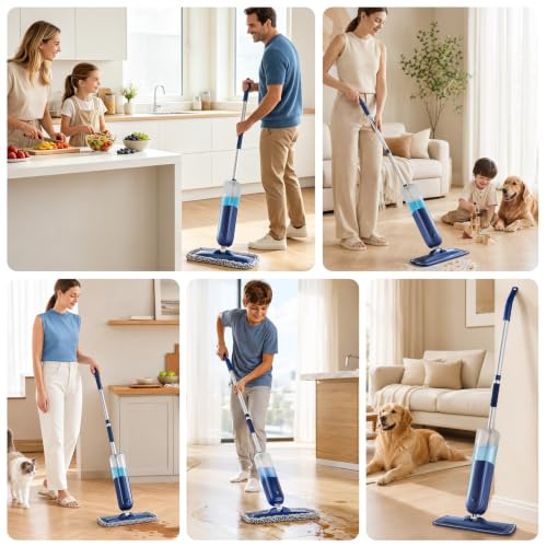 PowerMop Floor Mop with 720 ml Refillable Bottle & 3 Microfiber Pads by Panda Grip - Image 8