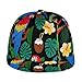 Men Women Macaw and Tropical Cocktail Art Baseball Cap Snapback Dad Hat for Camping Golf Outdoor, Fashionable Comfortable Fit Peaked Cap