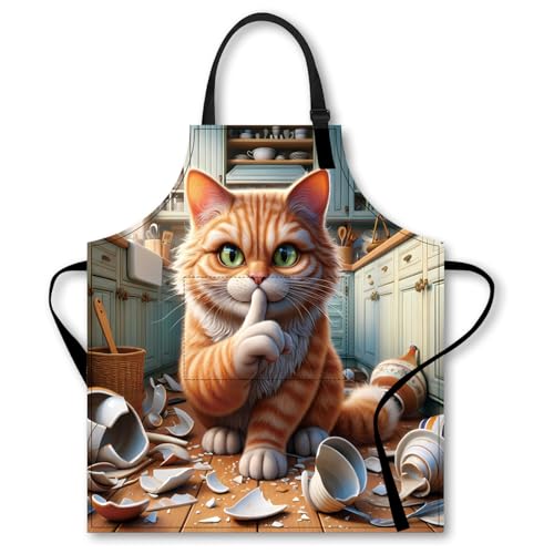Image of Nuxovilar Cute Apron with Pockets, 26.77 * 30.7 Inches, Versatile for Meal Prep, Baking, Holiday Cooking