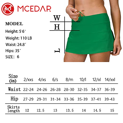 Mcedar Athletic Tennis Golf Skorts Skirts For Women With Pocket Workout Running Sports Pleated Skirts Casual Green Lagoon/6 #TOP3