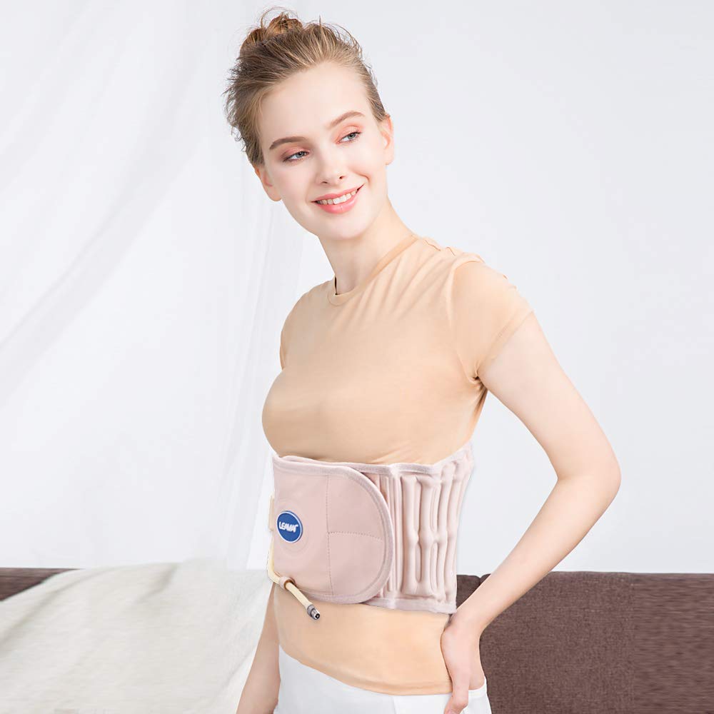 Cinturón de espalda de descompresión, columna de aire más fuerte para tu espalda, alivio del dolor de espalda (tipo I, beige, talla S (25-36 pulgadas) 8