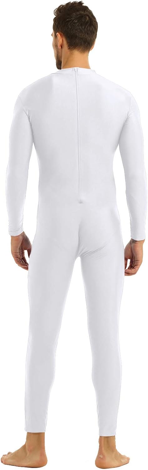 YiZYiF Men's One Piece Turtleneck Spandex Long Sleeve Unitard Bodysuit Adult Costume