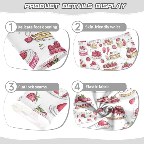 Wusikd Cakes Desserts Girls' Leggings Toddler Doodles Kids Yoga Pants Dance Active Tights 4T3