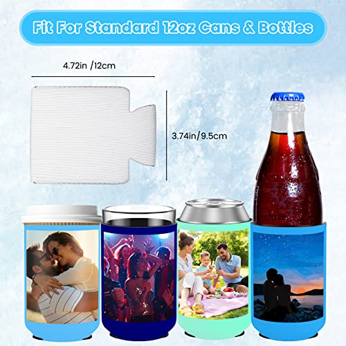 100 Pack Custom Can Coolers Sleeves Bulk Insulated Can Sleeve for 12 OZ Cans & Bottles - Customized Text Logo Picture Birthday Party Wedding Favors & Gifts