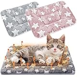 Norhogo 2 Pièces Lit en Peluche pour Petits Animaux, Animaux Hiver Chaud Couverture Moelleuse en Flanelle, Lit Cochon d'Inde Lavable pour Petit Animal, Lapins, Cochon d'Inde, Écureuil