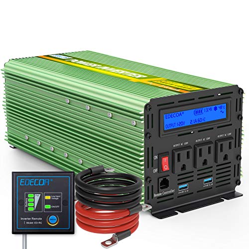 Edecoa 2000 watt power inverter pure sine wave dc 12v t…