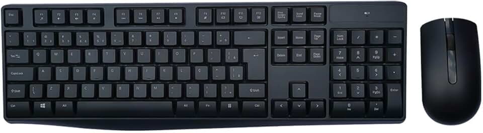 Kit Teclado e Mouse sem Fio Multi 2.4GHz USB com 1600 DPI e 12 Teclas Multimídia – Preto TC269