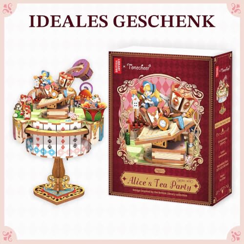 Tonecheer x British Library 3D Puzzle Spieluhr, DIY-Modell-Bausatz für Erwachsene, Rotierende Musik-Box… – Ansicht 5