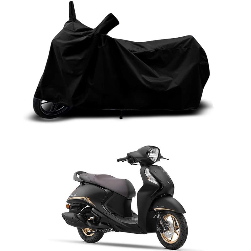 Image of Full Body Cover Compatible for Fascino 125 DLX - 100% Scratchproof, UV Rays, Heat Protection, Water-Resistant, Dustproof, Waterproof Body Cover for All Variants [Black]