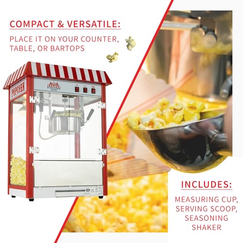 Image of Funtime FT8000CP Popcorn Machine, 8 oz., Red