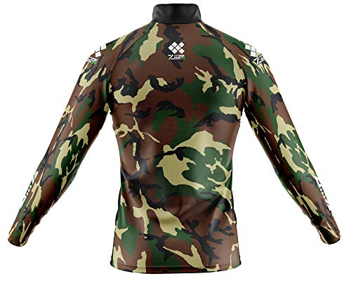 Camisa De Pesca Ziiip Protecao Solar Uv 50 CP008VD camuflada