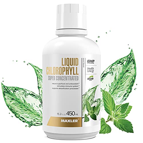 Maxler Liquid Chlorophyll Super Concentrated Mint Flavor - Internal Deodorant for Body Odor & Bad Breath Supplement - Vegan Chlorophyll Liquid - 100 mg of Chlorophyllin per 1 Serving (90 Servings)