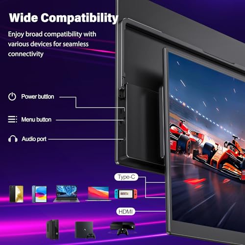 Image of InnoView Portable Monitor 15.6 inch +16 inch Portable Monitor for Laptop with Protective Sleeve Built-in 90 Adjustable Stand USB C HDMI Ultra-Slim Portable Laptop Monitor for MacBook Phone PS4 /5 Xbox Switch