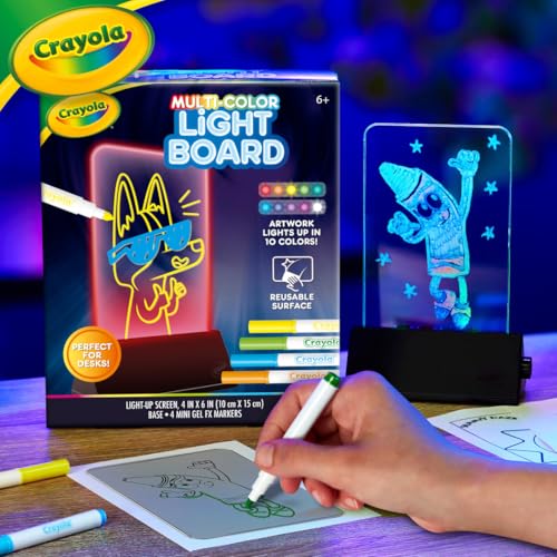 Image of Crayola Multi-Color Light Board, Light Up Drawing Toy, Desk Toy, Doodle Pad, Glow Art, Gifts, Toys Boys & Girls, Ages 6, 7, 8