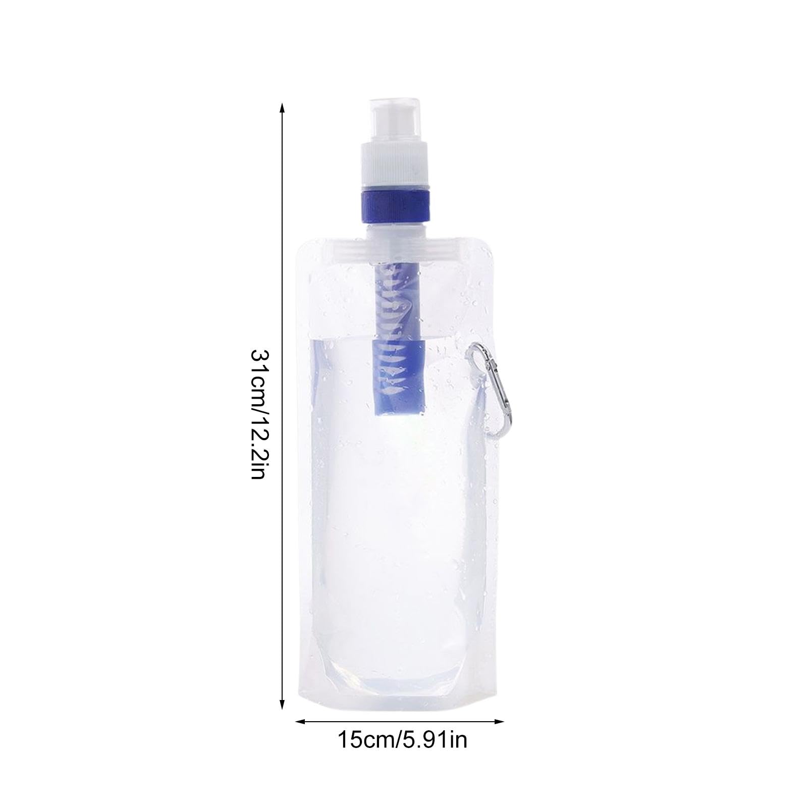 Bouteille d'eau, Sac à Eau réutilisable avec Paille filtrante intégrée | Bouteille d'eau compacte et Portable for Une hydratation en déplacement(1000 ML)