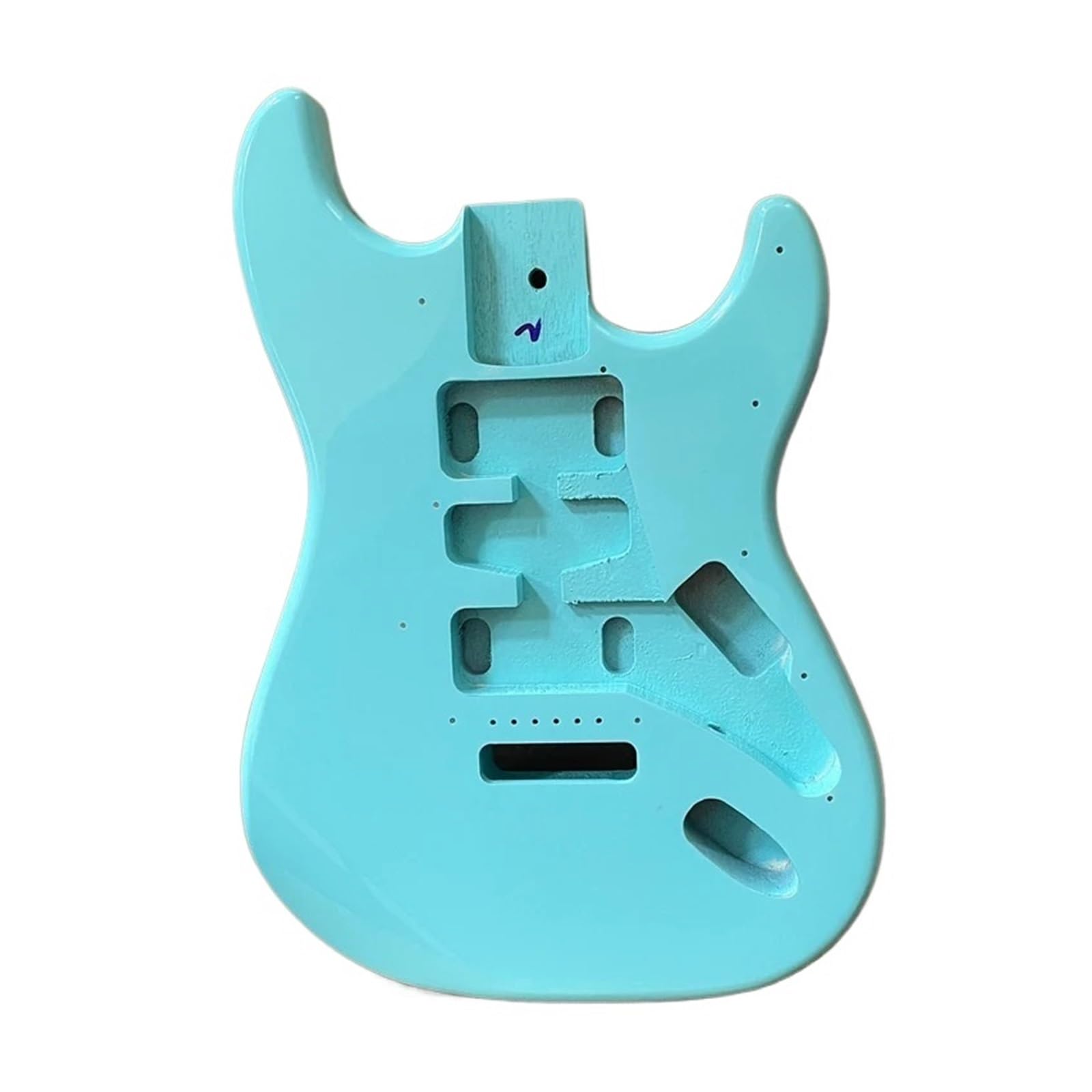 Cuerpo de guitarra eléctrica, guitarra eléctrica, Color azul, madera de álamo, pieza de guitarra de alto brillo for bricolaje(Model 2 Blue)