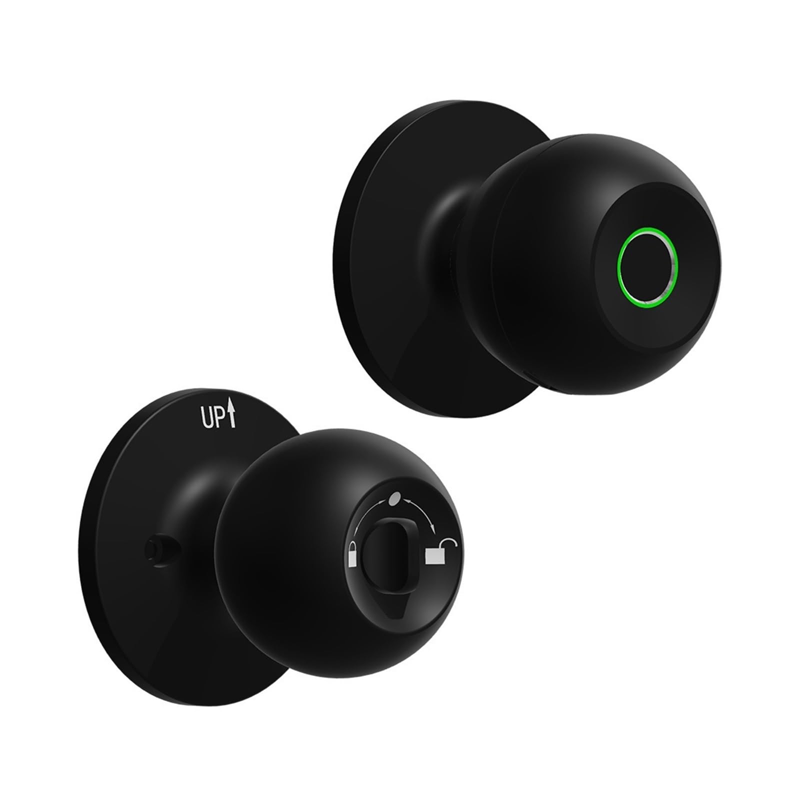 JVDDI Smart Door Handle, Smart Door Knob Fingerprint Rechargeable Electronic Lock with Keys Control for Bedrooms Cloakroom(Nero)