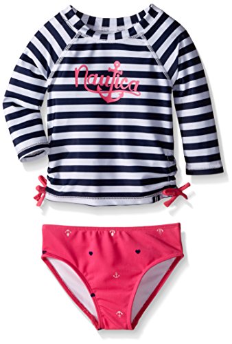 Nautica Little Girls' Anchor Foil Rashguard Set