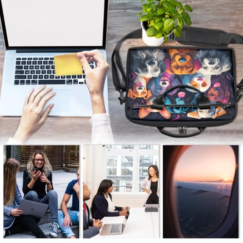 Bolsa para portátil con diseño de perros, 15 pulgadas miniatura 6