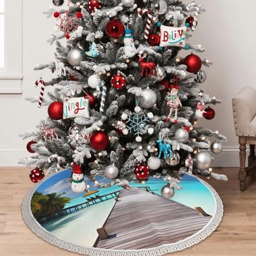 Jupe de sapin de Noël 122cm imperméable style rustique Maldives - 6