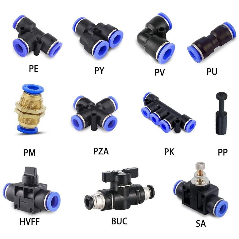 20 stuks pneumatische slangverbinder recht 12mm op 12mm push-in snelkoppeling drukluchtfitting set met opbergdoos voor slang montage en luchtgereedschap